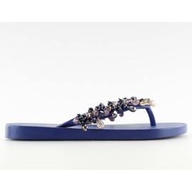 Flip flops med perler marineblå JH68 Navy marine blå