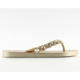 Elegante flip-flops med sten guld JH69 gylden