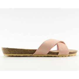 Pink suede hjemmesko til kvinder SR-2812 pink lyserød