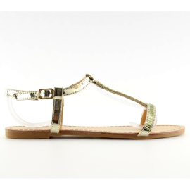 Sandaler med gyldne cubic zirconias SY644 guld gylden