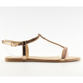 Sandaler med pink cubic zirconias SY644 lyserød