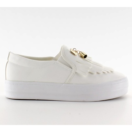 Fronterede slip-on sneakers A-25 Hvid brun