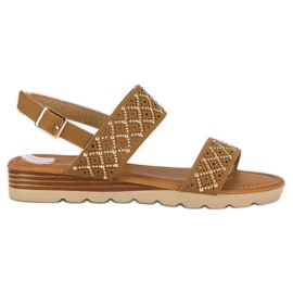Primavera Gennembrudte flade sandaler brun