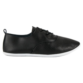 Sorte sneakers med snøre