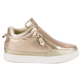 Lgm Gyldne sneakers med lynlås gylden
