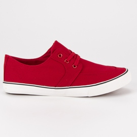 Røde bundne sneakers