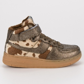 Kylie Guld sneakers med pels gylden