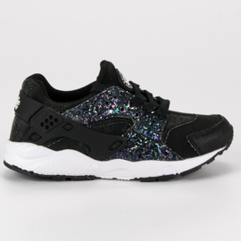 Kylie Sorte sneakers med glitter