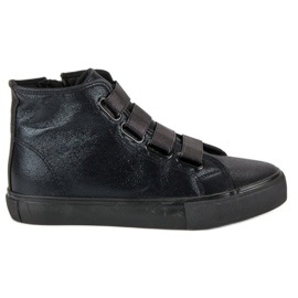 Sorte sneakers med elastik