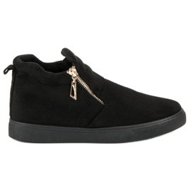 Suede Slip-On Sneakers sort