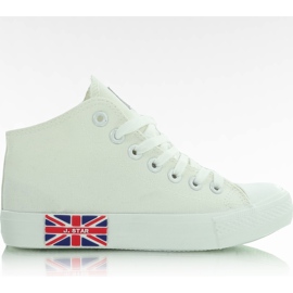 Sneakers med flag N003 Hvid