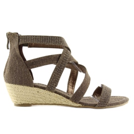 Sandaler espadriller ME11783 kaffe brun