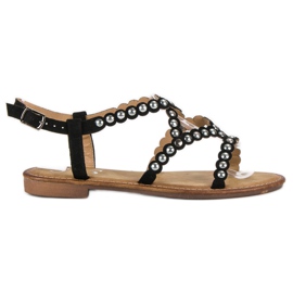 Small Swan Afslappede flade sandaler sort