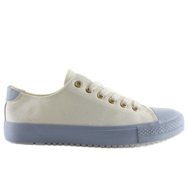 Sneakers på en farvet gummi W-3051 Blå hvid