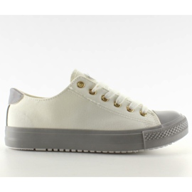 Sneakers på en farvet gummi W-3051 Hvid
