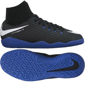 Indendørssko Nike HypervenomX Phelon III DF IC Jr 917774-002 sort