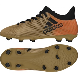 Adidas X 17.3 Fg Jr CP8990 fodboldstøvler hvidt guld gylden
