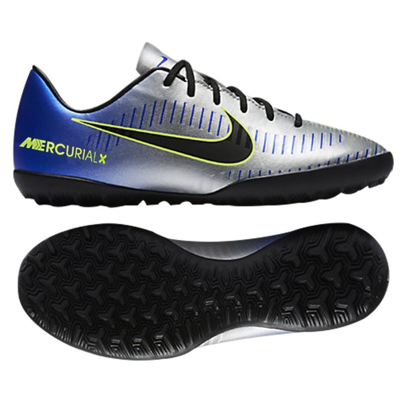 Nike MercurialX Victory Vi Neymar Tf Jr 921494-407 fodboldstøvler blå flerfarvet