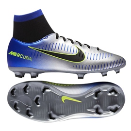 Nike Mercurial Victory Vi Df Neymar Fg Jr 921486-407 fodboldstøvler flerfarvet sølv