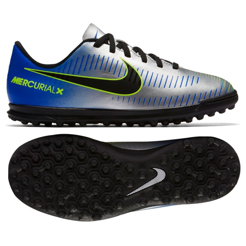 Nike MercurialX Vortex Iii Neymar Tf Jr 921497-407 fodboldstøvler flerfarvet blå