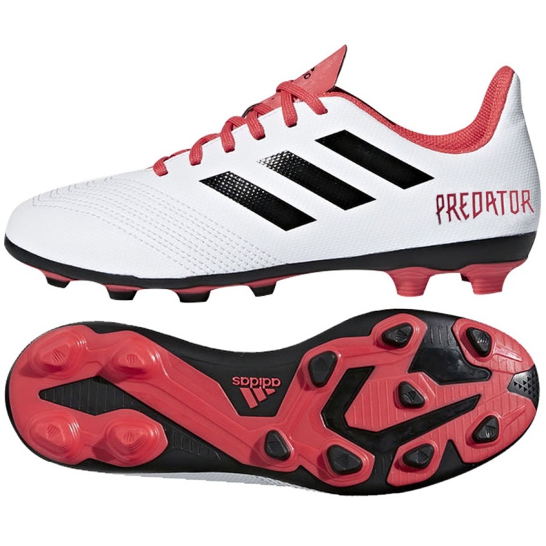 Adidas Predator 18.4 FxG Jr CP9241 fodboldstøvler hvid flerfarvet