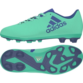 Adidas X 17.4 FxG Jr CP9014 fodboldstøvler blå grøn