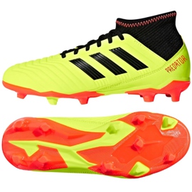 Adidas Preadtor 18.3 Fg Jr DB2319 fodboldstøvler flerfarvet gul