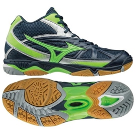 Mizuno Wave Hurricane 2 Mid M V1GA164536 volleyballsko marine blå marine blå