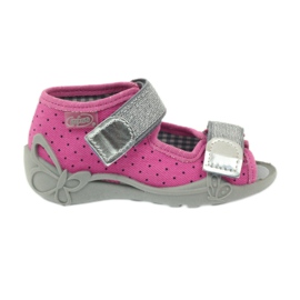 Befado 242p083 pink sandaler med prikker sort grå lyserød