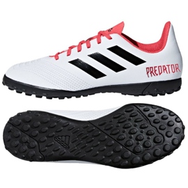 Adidas Predator Tango 18.4 Tf Jr CP9096 fodboldstøvler hvid hvid