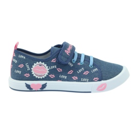 American Club Amerikanske pink læber sneakers lyserød marineblå