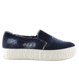 Slip-on denimsål med Z-4 Navy inskriptioner marine blå