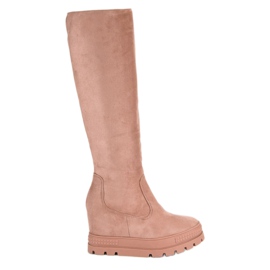 Seastar Suede Wedge Støvler lyserød