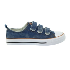 American Club Denim dk sneakers med velcro blå