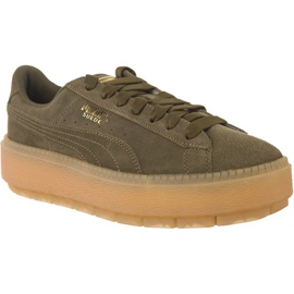 Puma Suede Platform Trace Olive Night grøn