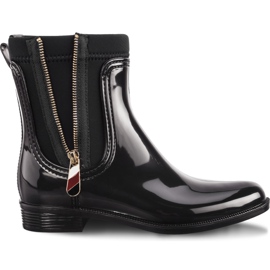 Tommy Hilfiger Materiale Mix Rain Boots 990 Black sort
