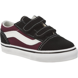 Vans Old Skool Q7J Black Og Burgundy sort flerfarvet rød