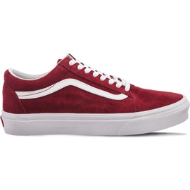 Vans Old Skool Pig Suede U5M Scooter True White rød