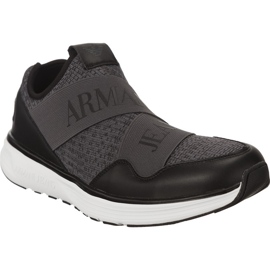 Armani Jeans Man Vævet Sneaker 9350607a406 sort grå