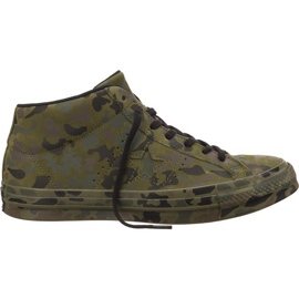 Converse 159746 One Star Utility Camo Mid sort grøn