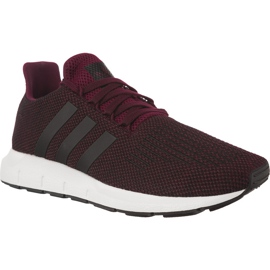 Adidas Swift Run J 600 Maroon Core Black Ftwr Hvid sort rød