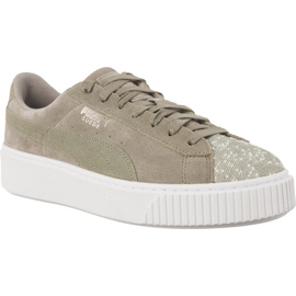 Suede Platform Rock Ridge PUMA White grå
