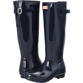 Hunter Original rygjusterbar glans Navy marine blå