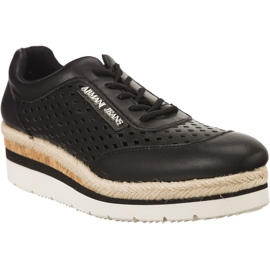 Armani Jeans vævet Scarpa Allacciata sort