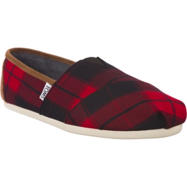 Toms Plaid Womens Classic Alpargata 945 sort rød