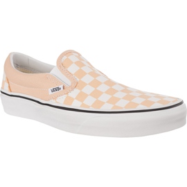 Vans Classic Slip On U77 Checkerboard Bleached Apricot True White hvid lyserød