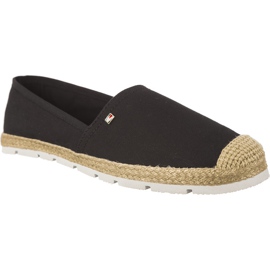 Tommy Hilfiger Flat Cotton Espadrilles sort