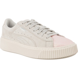 Puma Suede Platform Glam Pearl Glacier Grey grå flerfarvet