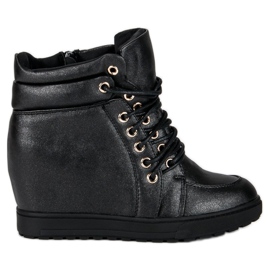 J. Star Stilfulde sneakers med bund sort