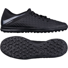 Nike Hypervenom Phantomx 3 Club Tf AJ3811-001 fodboldsko sort sort